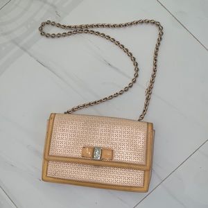 Ferragamo crossbody bag with laser cut leather